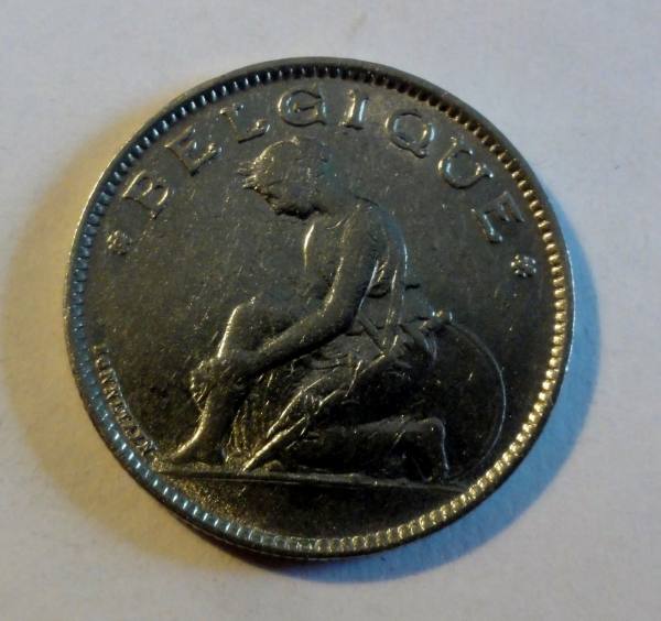 1 franc 1922 belgique : 6 pièces : 1 € pièce