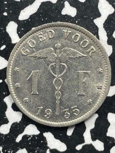 1 franc 1935 belgique : 8 pièces : 1 € pièce