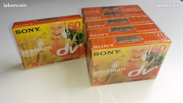 5 cassettes mini-dv sony premium 60 - lp 90 min