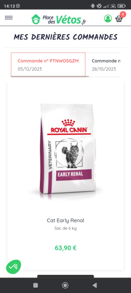 Croquettes early rénale royal canin chats pas cher