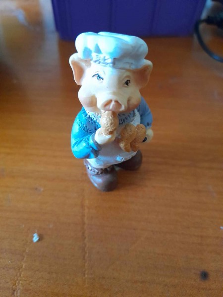 Miniature -petite figurine cochon en céramique