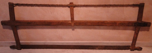 Vente Scie à cadre, ancien rustique, bois 168 cm