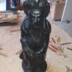 Statuette sage asiatique ceramique noir