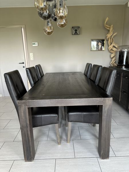 Vente Table / 6 chaises cuir et table basse