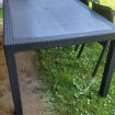 Table de jardin en résine gris foncé +6 chaise