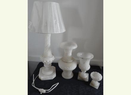 Lot vases lampe albâtre