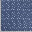 Annonce Tissu jeans stretch polycoton fleurs bleu denim