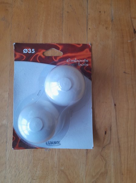 1 paquet de 2 embouts boules pour barre à rideau