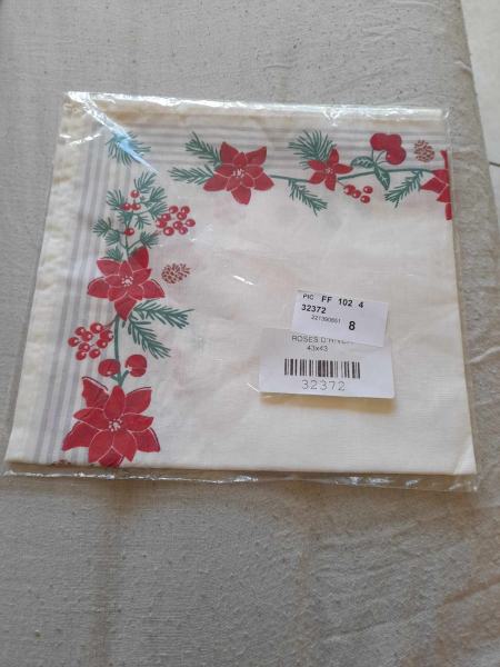 Vente 1 serviettes rose d' hiver 43 x 43 cm
