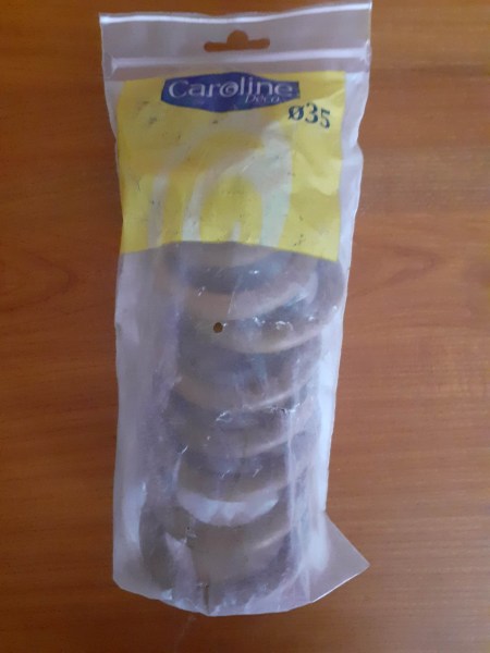 10 anneaux de rideaux en bois marron 35 mm neufs