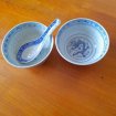 Vente 2 bols chinois et 1 cuillère chinoise en porcelain