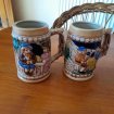 2 chopes à bière en grès -