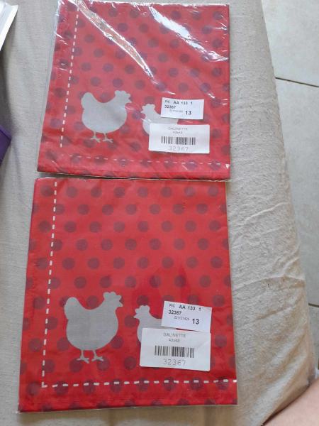 2 paquets de 2 serviettes galinette