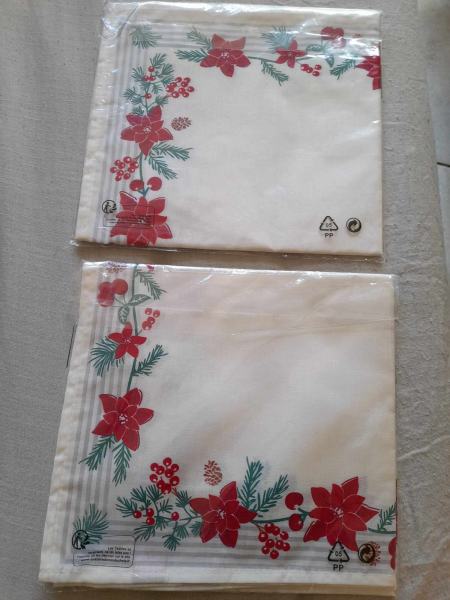 2 paquets de 2 serviettes rose d' hiver