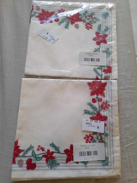 Vente 2 paquets de 2 serviettes rose d' hiver