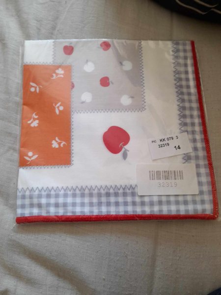 2 serviettes de table pomme - déco florale