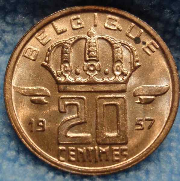 Annonce 20 cents 1957 belgique : 14 pièces