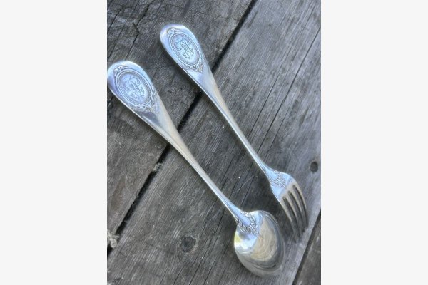 Vente 24 couvert en argent massif sign&eacute;e h&eacute;nin &amp; cie