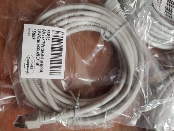 Vente 3 cables ecolan rj45 sftp cat.5e 5metres