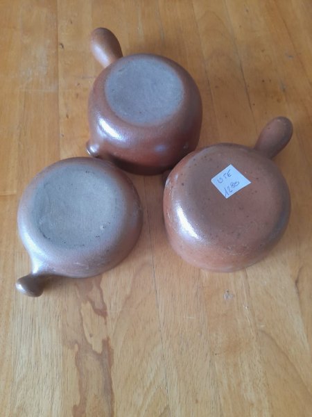 Vente 3 poêlons en terre cuite