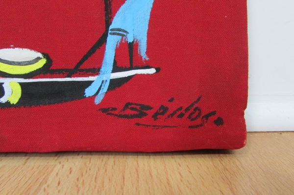 Vente 4 cadres color&eacute;s, th&egrave;me afrique, sign&eacute;s