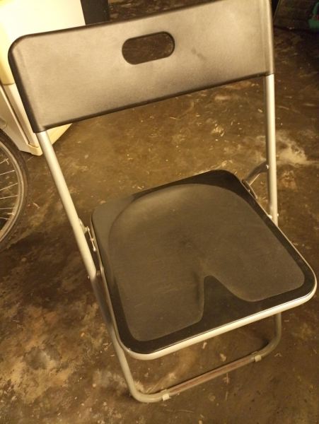 4 chaises pliantes tube, siège - dossier en pvc
