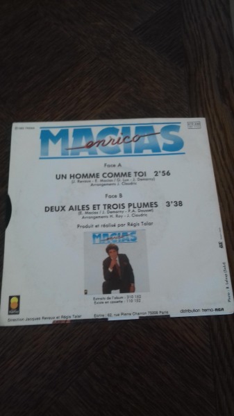 Vente 45 t enricos macias "un homme comme toi "