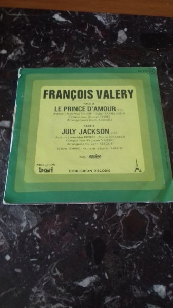 Vente 45 t fran&ccedil;ois valery " le prince d'amour "