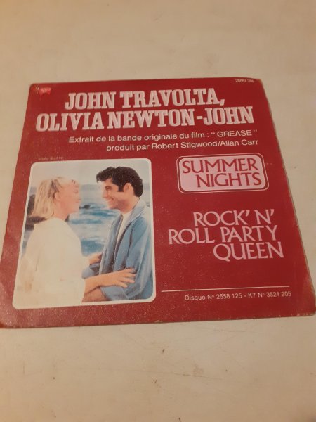 45 t " john travolta/olivia newton john"