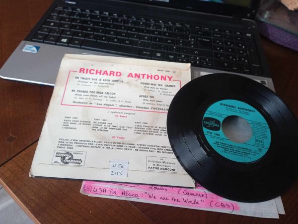 Vente 45 t  " richard anthony "