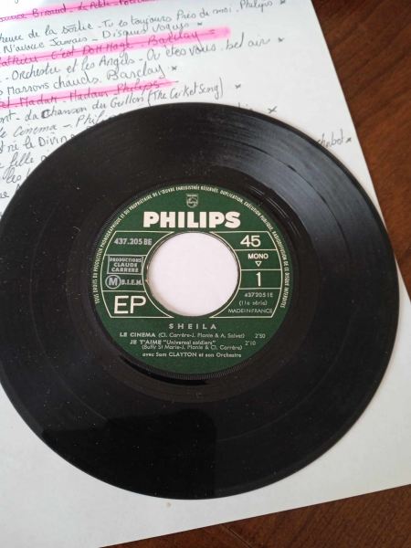 Vente 45 t  sheila " le cin&eacute;ma "