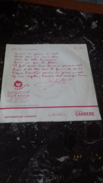 Vente 45 t sheila  "un prince en exil"