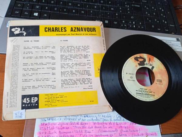 Vente 45t " charles aznavour "