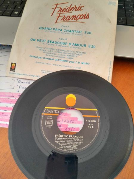 Vente 45t " fr&eacute;d&eacute;ric fran&ccedil;ois "