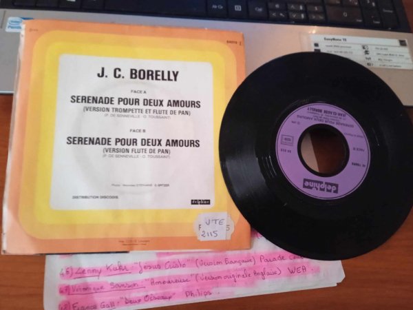 Vente 45t " jean-claude borélly "