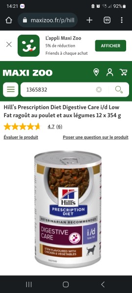 48 boites chien hill's digestive care low fat