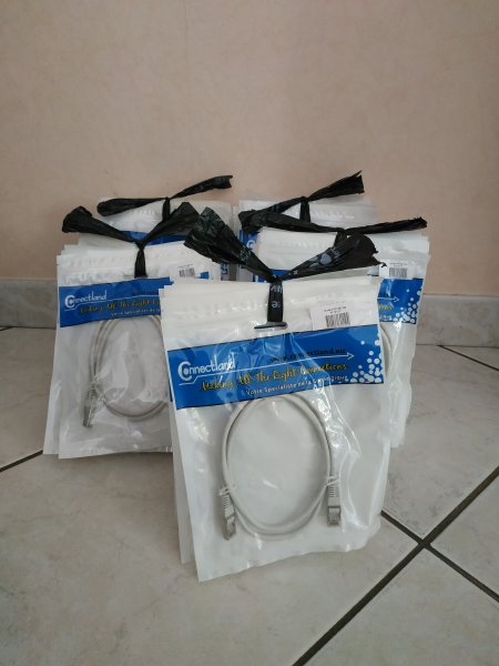 5 câbles  rj45-ftp-cat5e-1m droit blindé pas cher