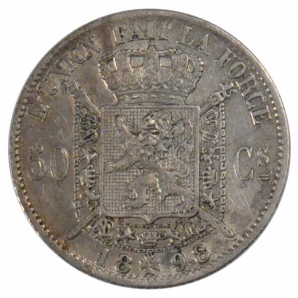 Vente 50 centimes - 1898 léopold ii -