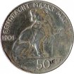 50 centimes - 1901 léopold ii - type lion assis en occasion