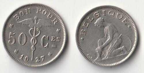 50 cents 1927 belgique : 7 pièces : 0,60 € pièce