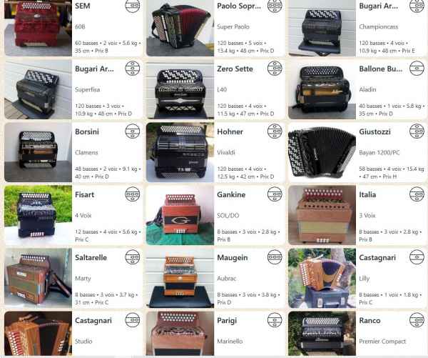 Annonce Accord&eacute;ons toutes marques neufs et occasions