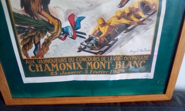 Vente Affiche des jo d'hiver chamonix mont blanc 1924