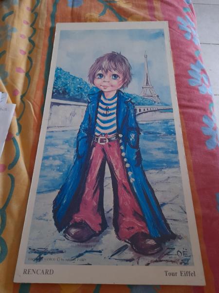 Affiche tableau enfant poulbot tour eiffel