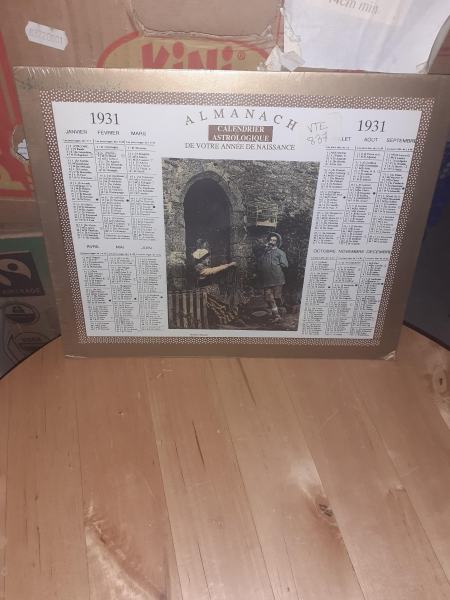 Almanach calendriers 1931