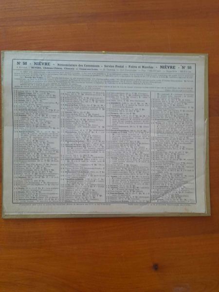 Vente Almanach des ptt 1963 - ni&egrave;vre