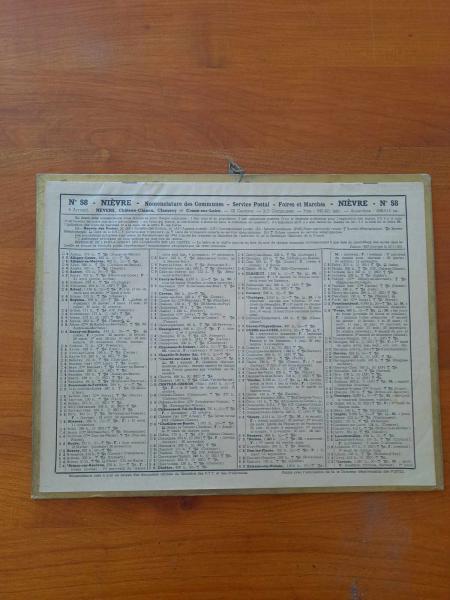 Almanach des ptt 1965 - ni&egrave;vre pas cher