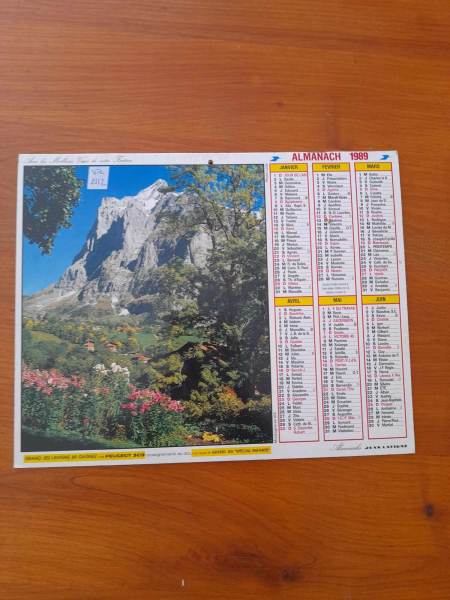 Almanach du facteur 1989 - la poste