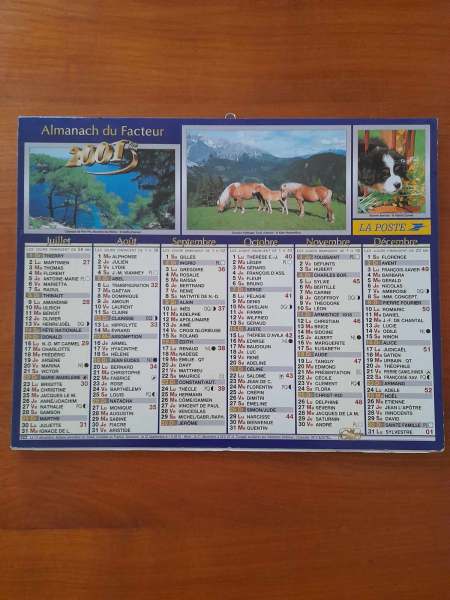 Almanach du facteur 2001 - la poste