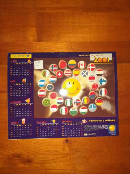 Annonce Almanach du facteur 2001 - la poste - smiley