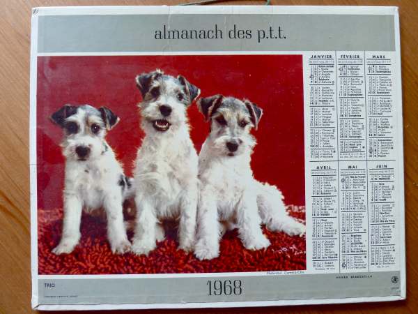 Ancien calendrier postes 1968 morbihan